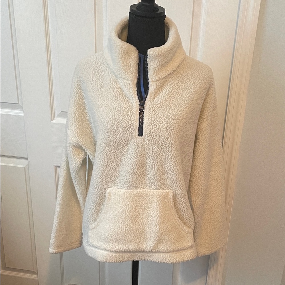 J. Crew Cream Cozy Sherpa Hoodie small